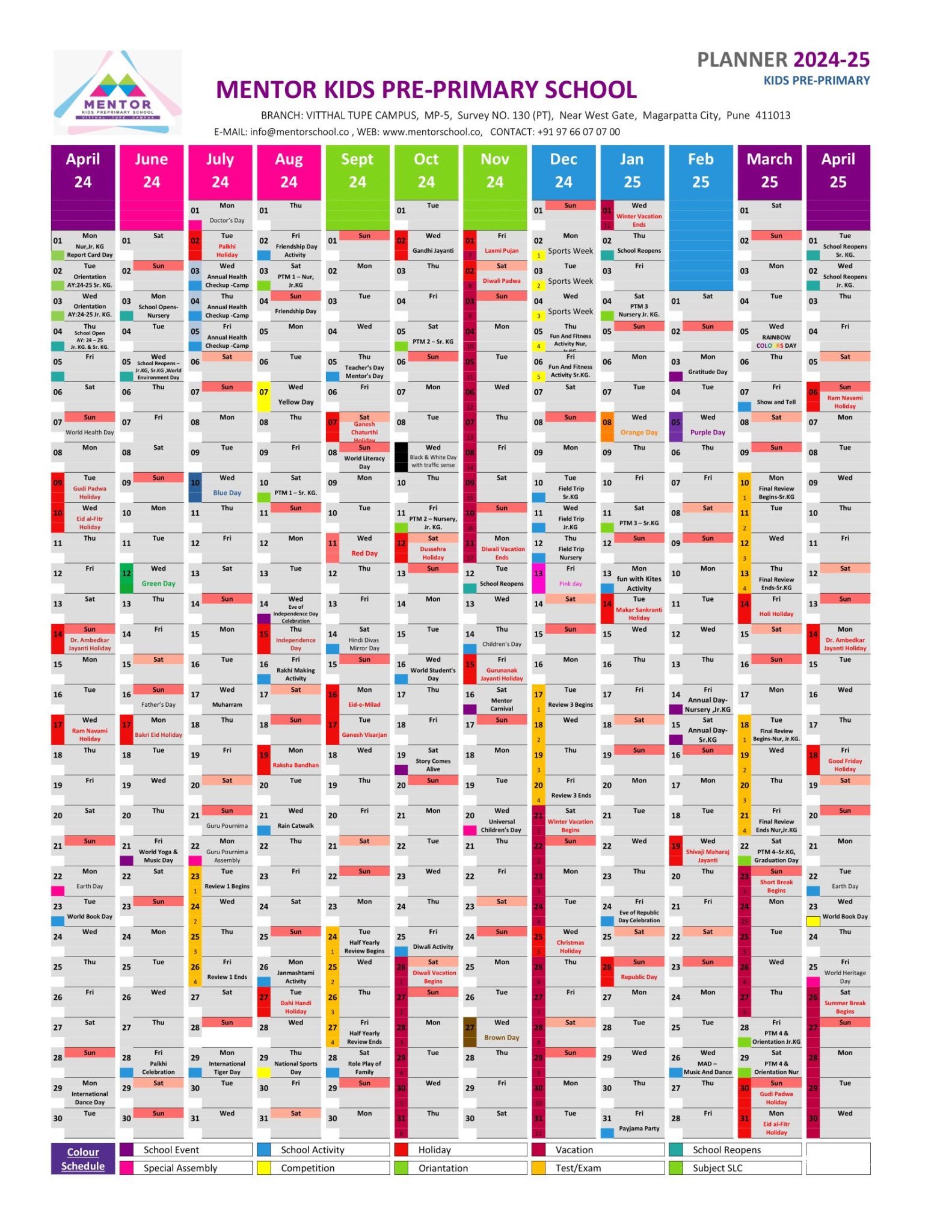 academic planner 2024-25